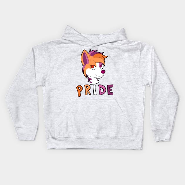 Lesbian Pride - Furry Mascot 2 Kids Hoodie by Aleina928